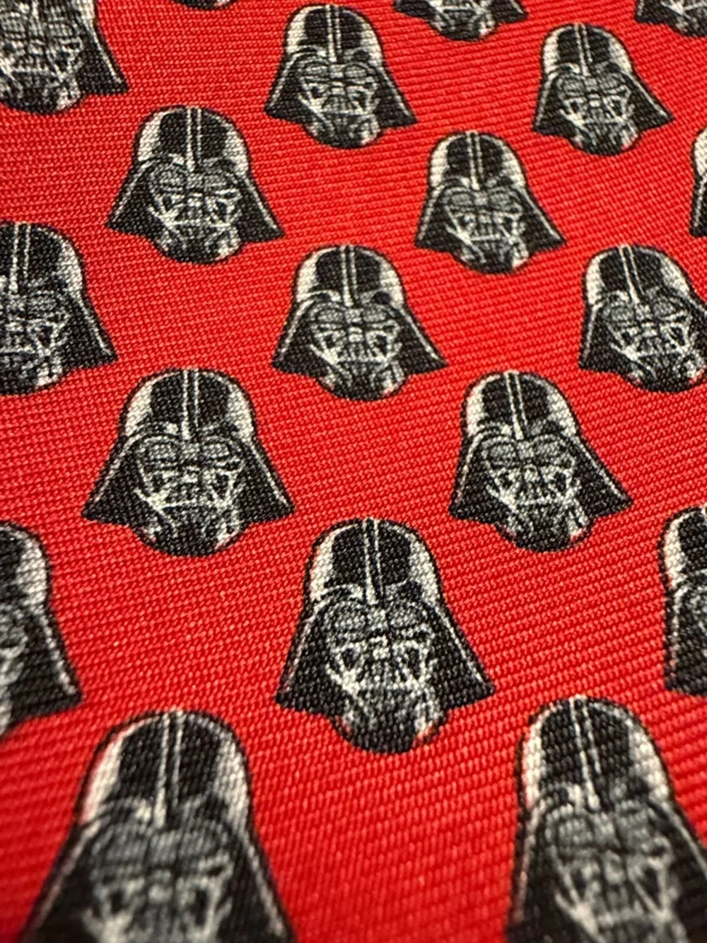 Star Wars Red Tie with Black Darth Vader Motif
